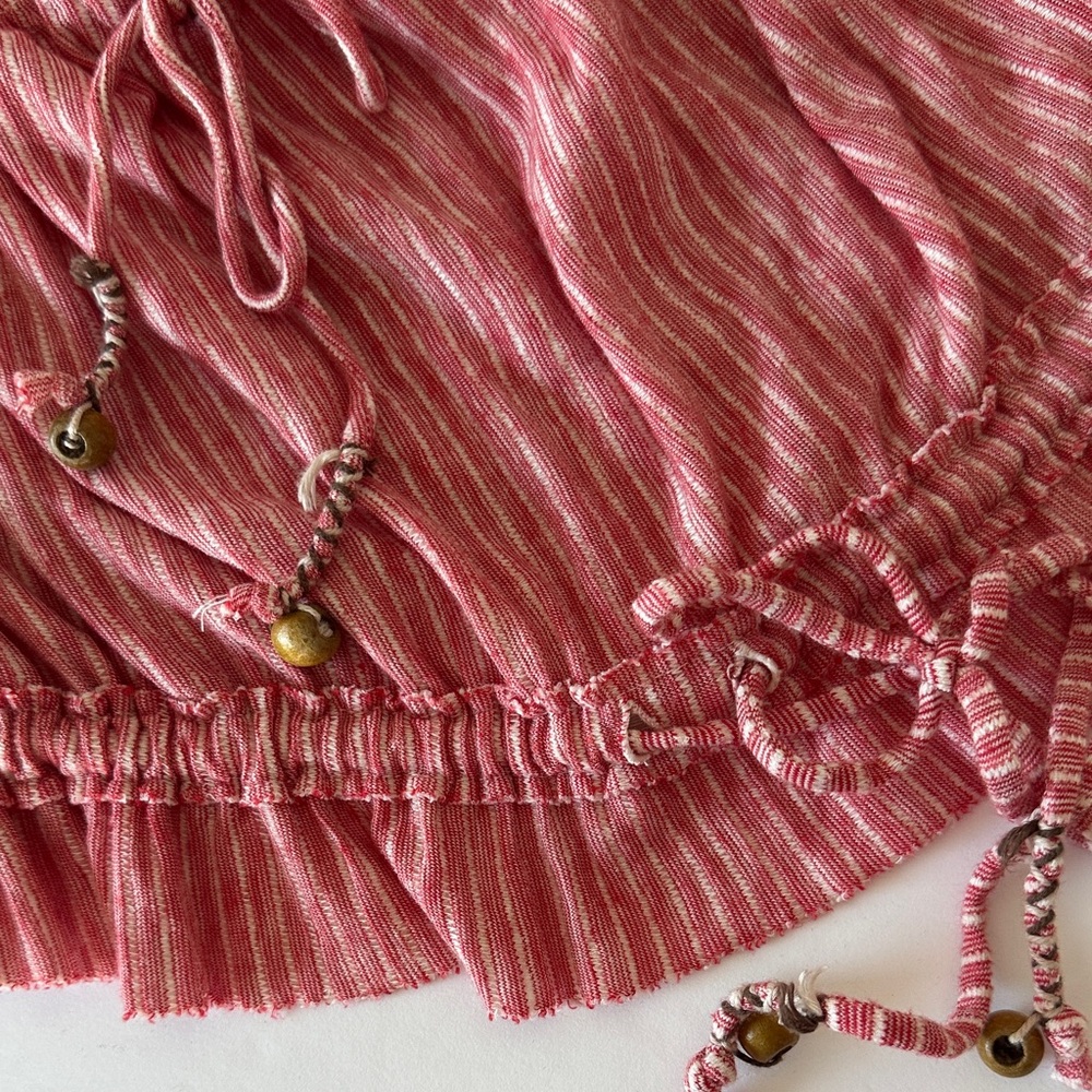 We The Free Pink Stripe Smocked Crop Top - Picture 4 of 4